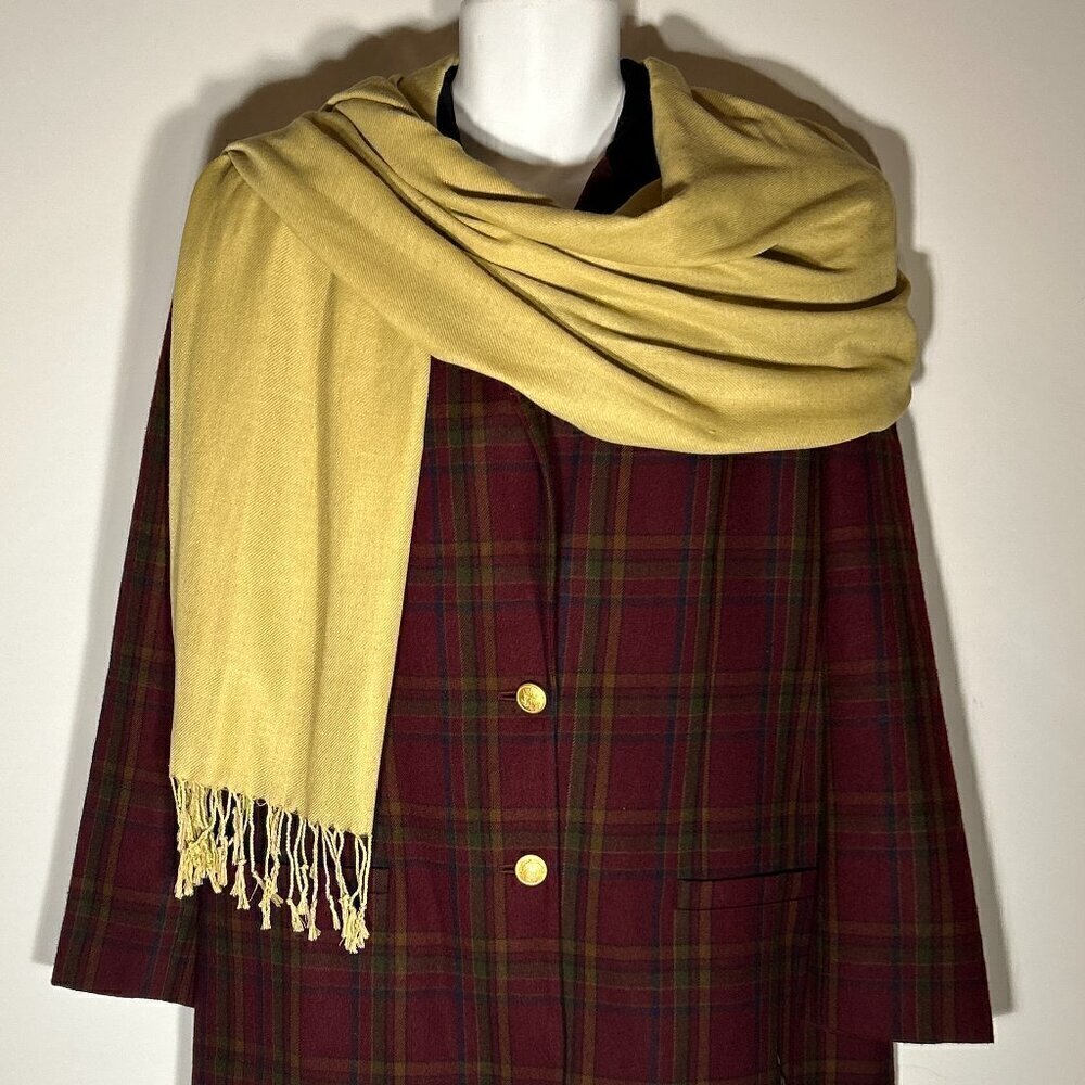 Muted Yellow Scarf or wrap 75" x 27" chic modern oversized minimalist essential